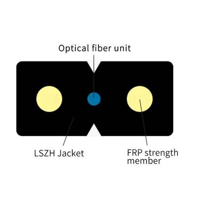 оболочка черноты PVC LSZH кабеля оптического волокна диаметра 2.0mm 3.0mm наружная